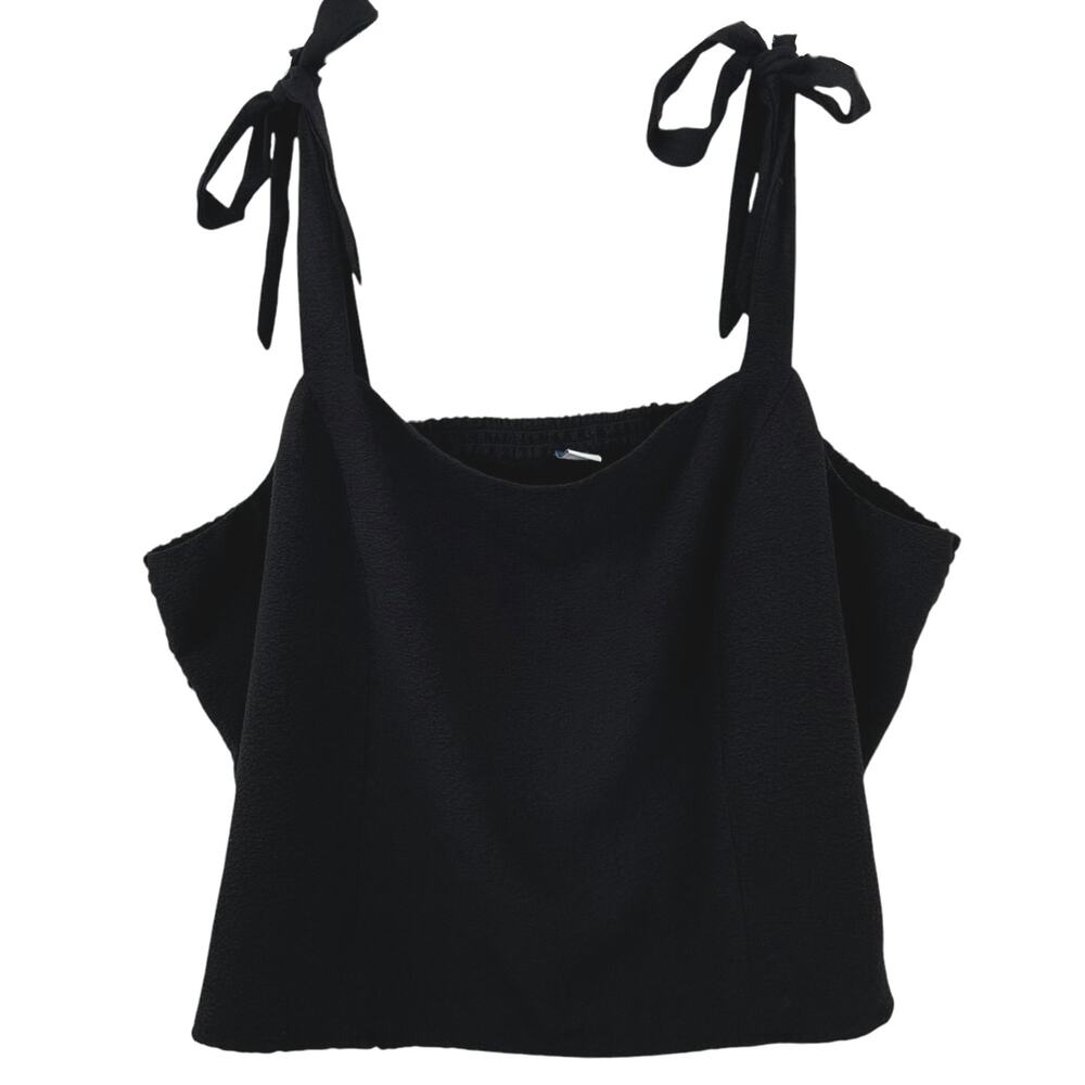 Old Navy Women Sleeveless Cropped Tank Top Smocked Black Summer Boho Size XXL - Picture 1 of 6